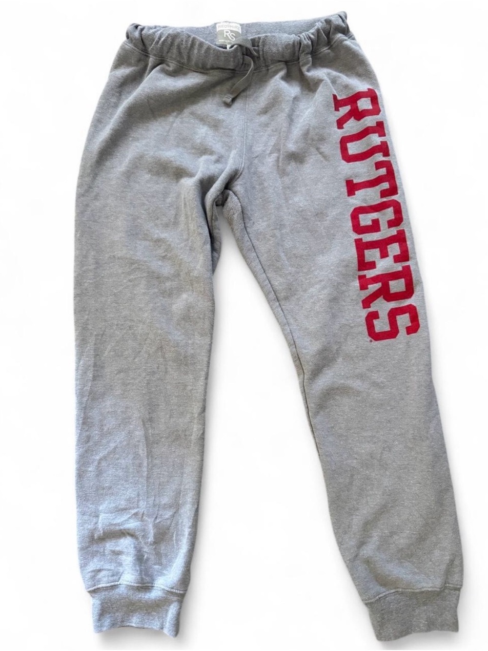 Rutgers Gray Sweatpants with Red Side Lettering